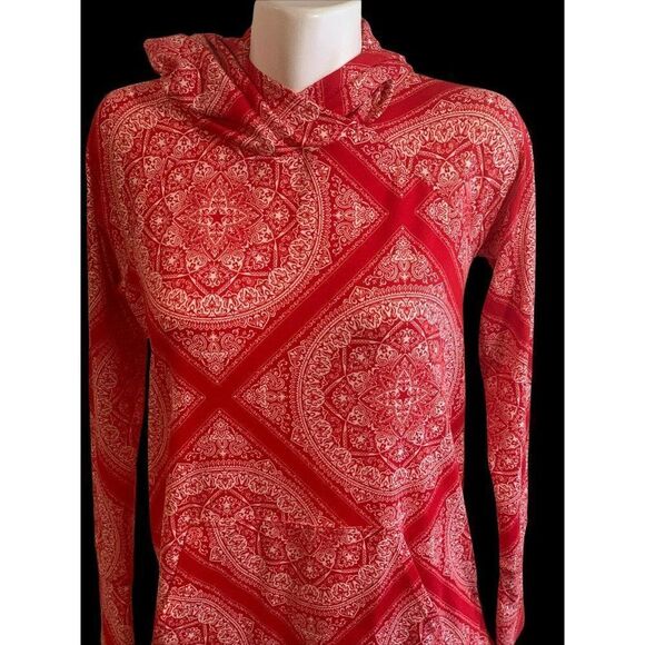 LuLaRoe Tops - LuLaRoe Pullover Hoodie Red/White Simply Comfortable Size Small Activewear